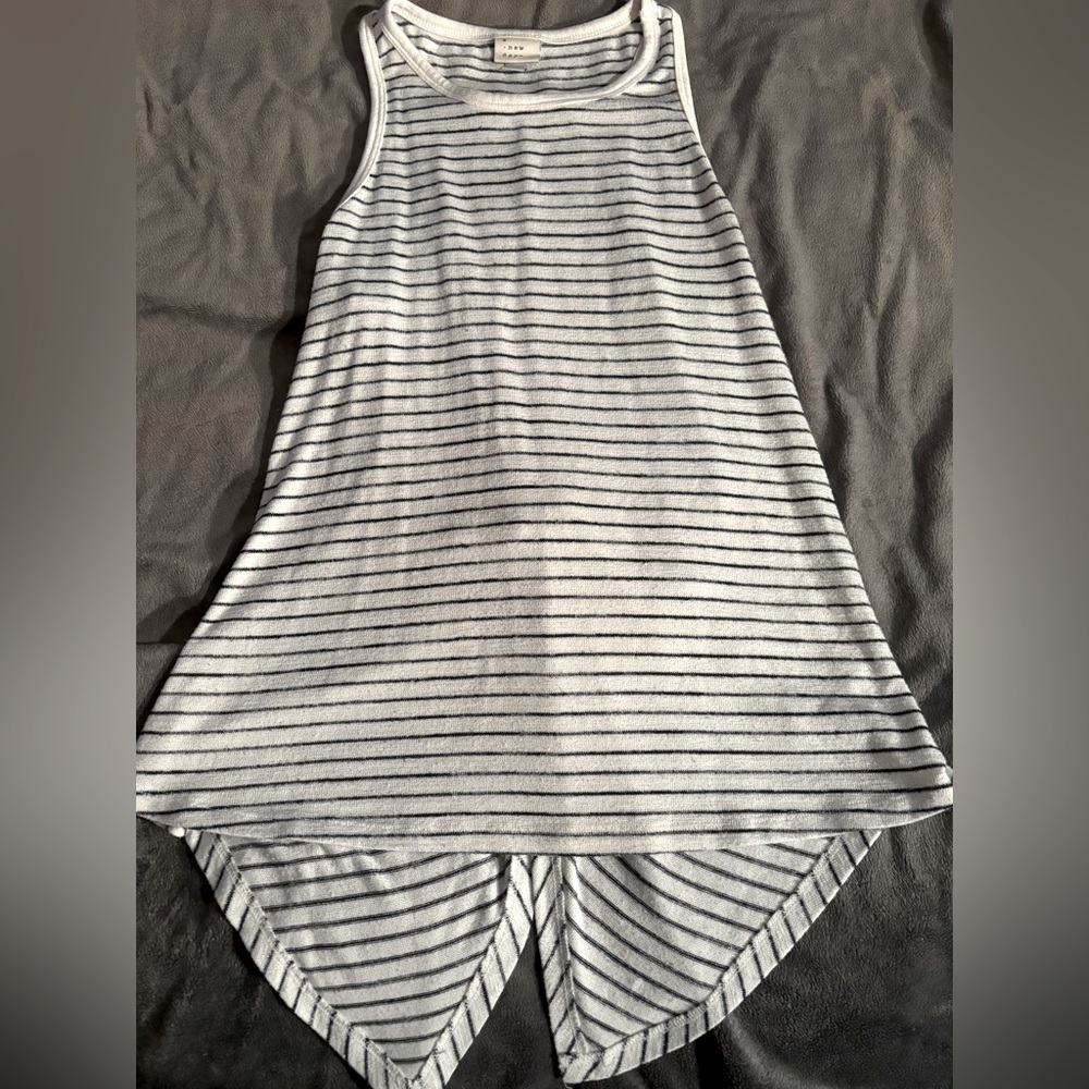 Black and white stripped A NEW DAY tank top with open back